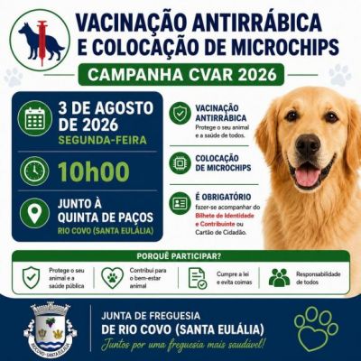 Campanha de Vacina&ccedil;&atilde;o Antirr&aacute;bica e Identifica&ccedil;&atilde;o Eletr&oacute;nica (CVAR) 2026